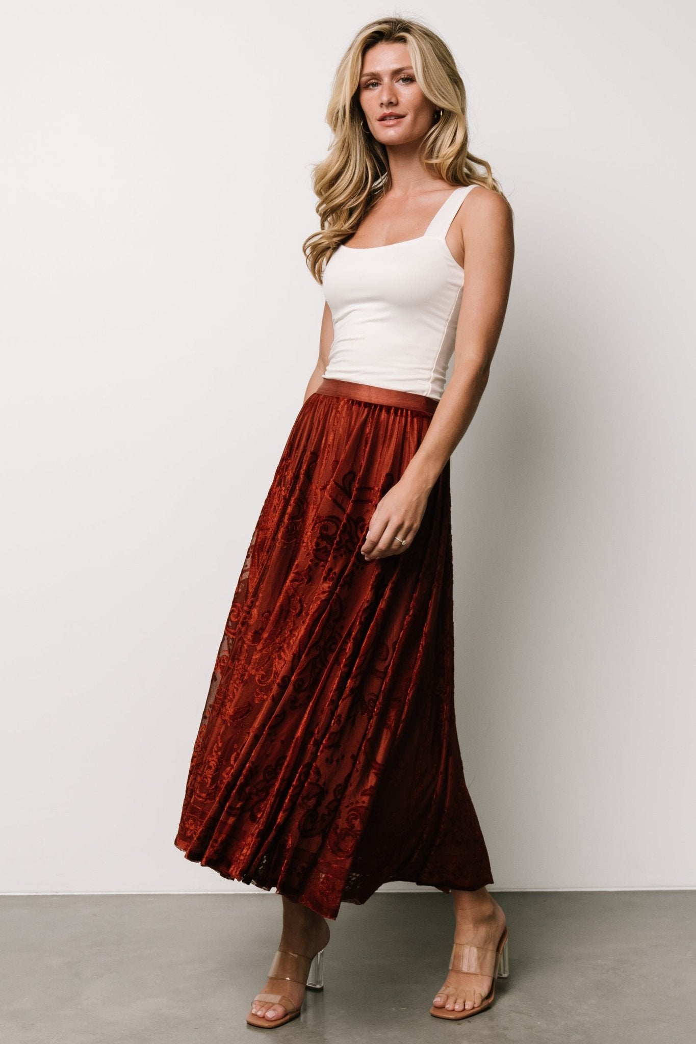 Palini Velvet Skirt | Rust - Baltic Born