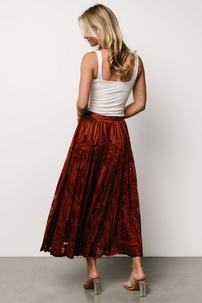 Palini Velvet Skirt | Rust - Baltic Born