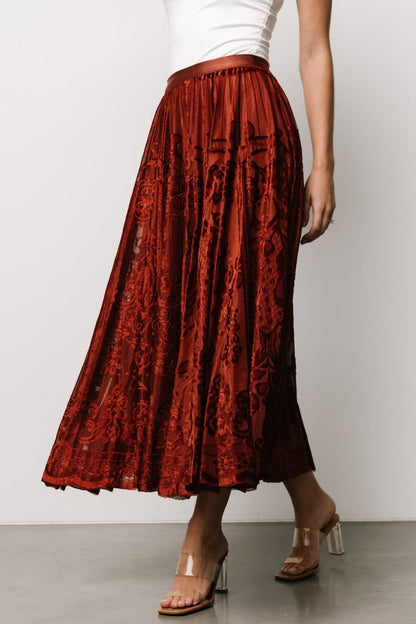 Palini Velvet Skirt | Rust - Baltic Born