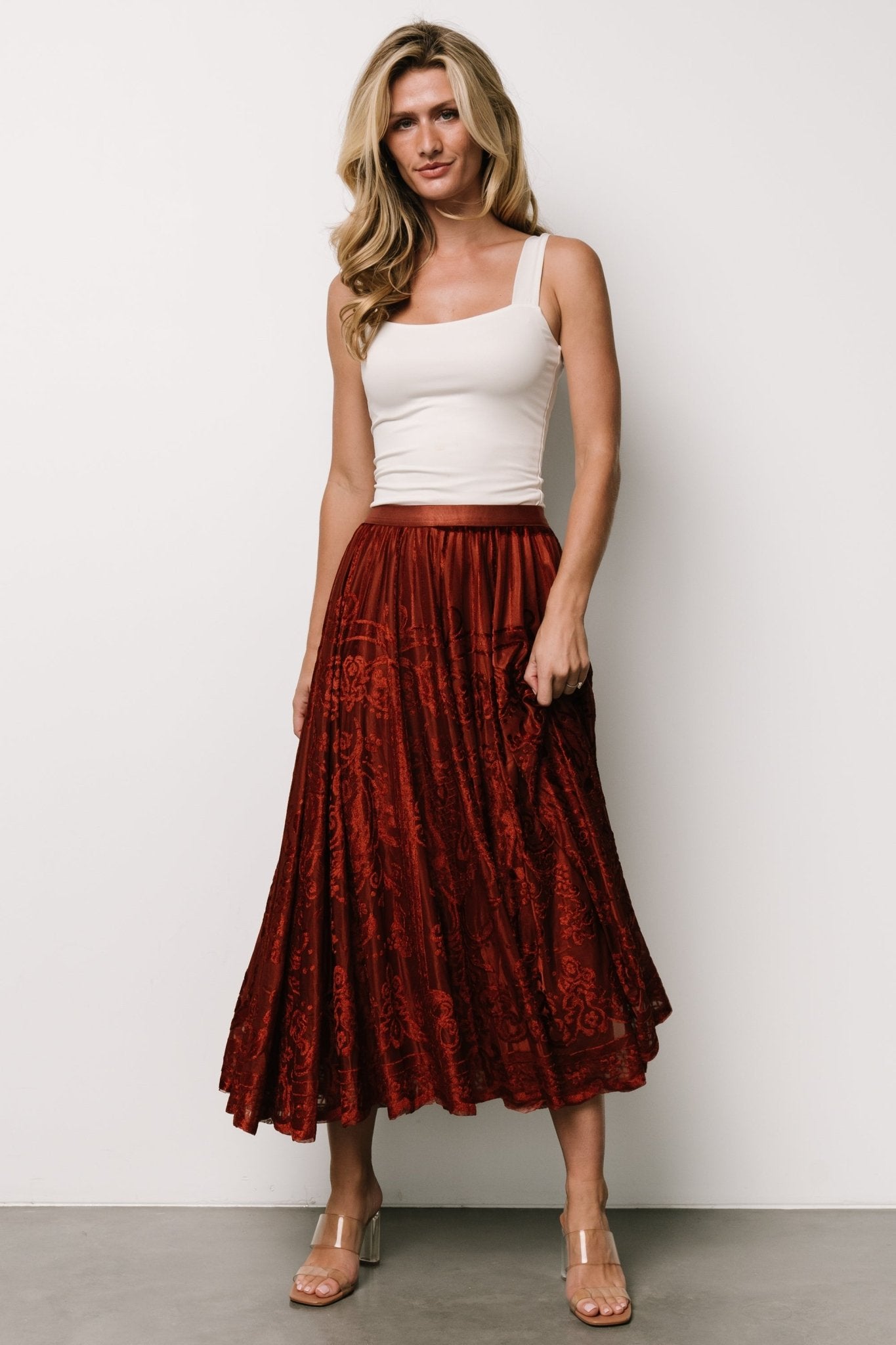 Palini Velvet Skirt | Rust - Baltic Born