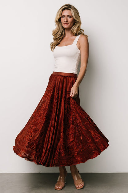 Palini Velvet Skirt | Rust - Baltic Born