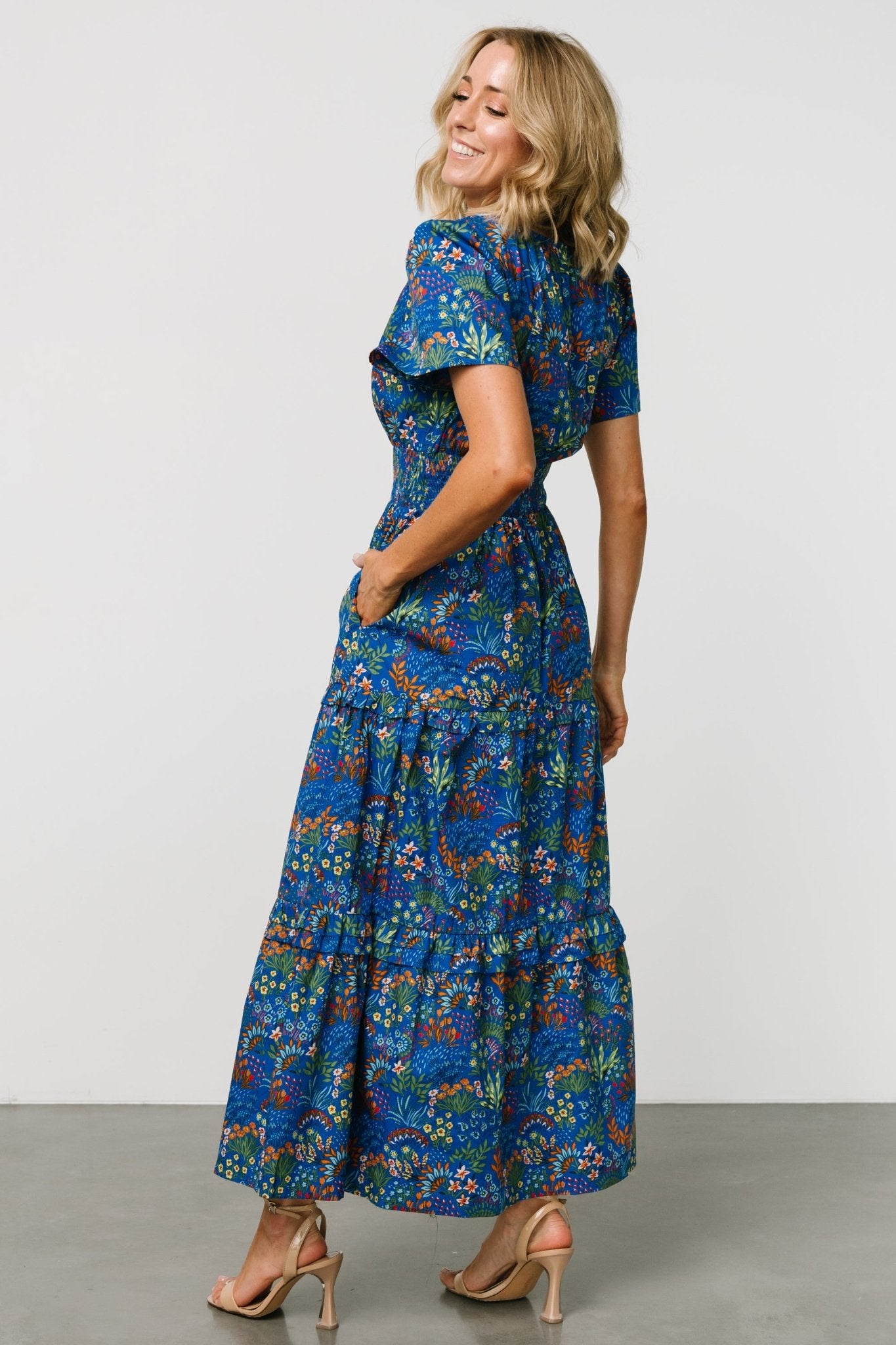 Palmer Tiered Maxi Dress | Cobalt Multi - Baltic Born