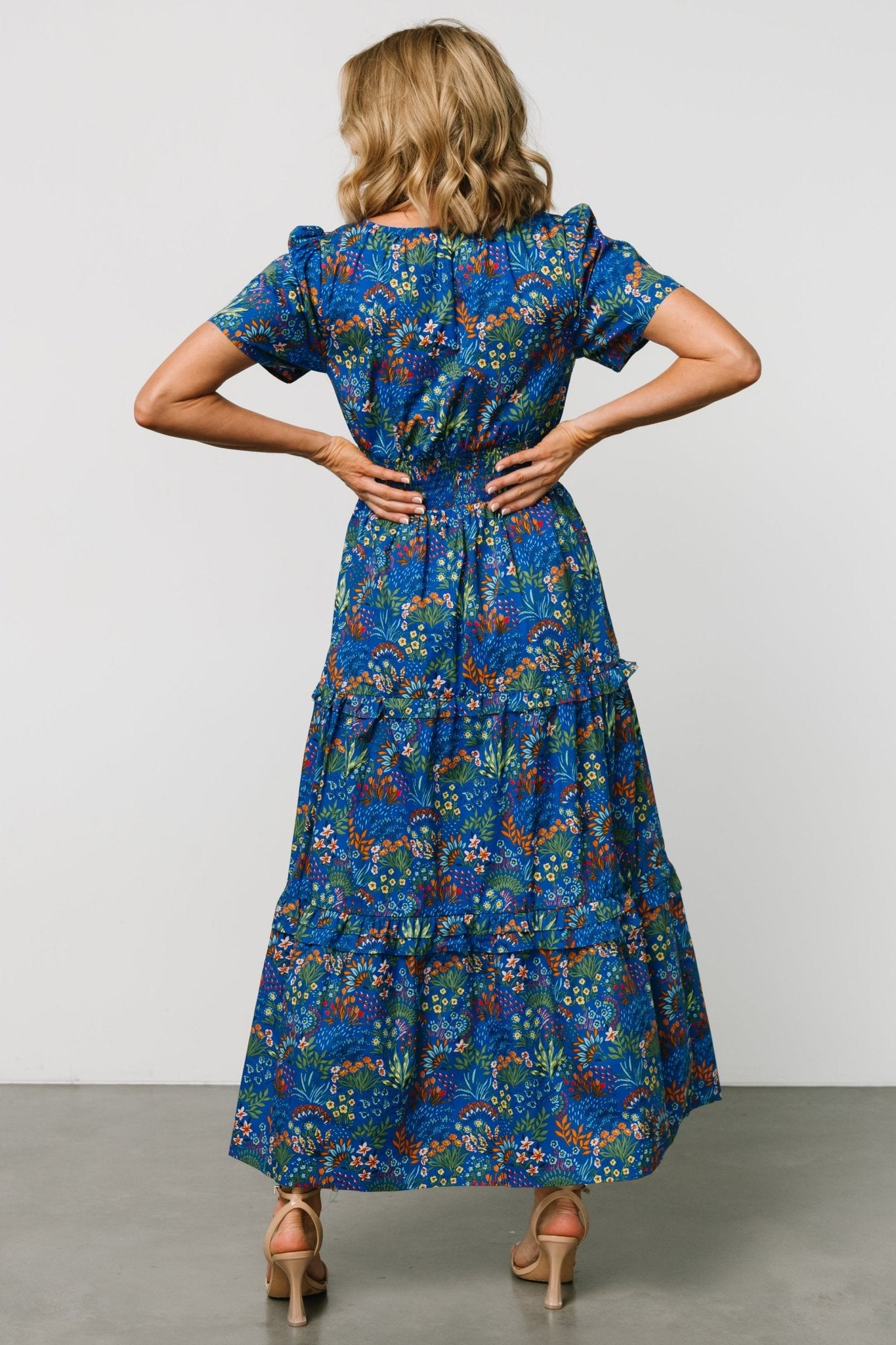 Palmer Tiered Maxi Dress | Cobalt Multi - Baltic Born