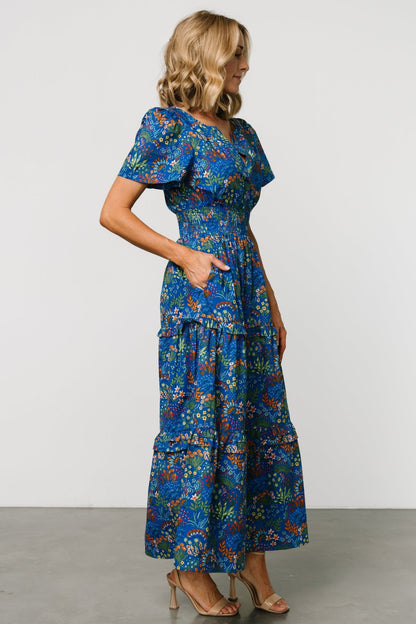 Palmer Tiered Maxi Dress | Cobalt Multi - Baltic Born