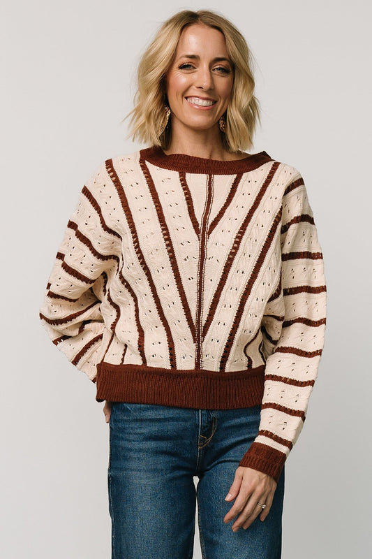 Paola Pointelle Sweater | Cream + Copper - Baltic Born