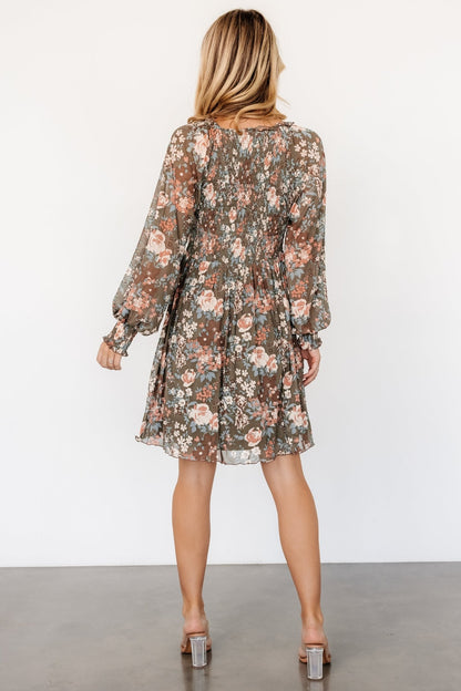 Parker Short Dress | Olive Multi Floral - Baltic Born