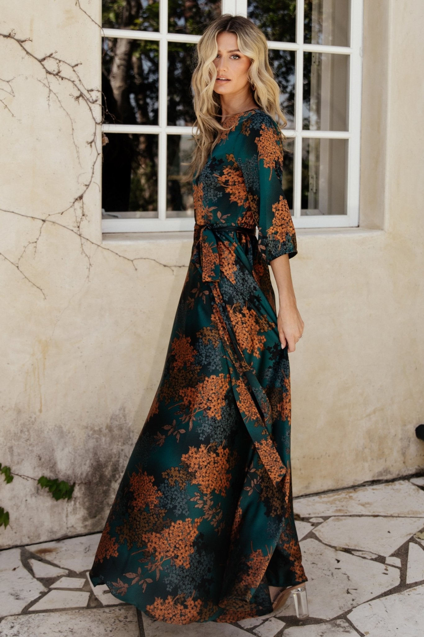 Baltic Born Womens Paula Satin Maxi Dress | Jade Multi Baltic Born Womens Paula Satin Maxi Dress | Jade Multi