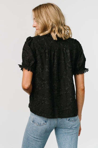 Pauline Embossed Top | Black - Baltic Born