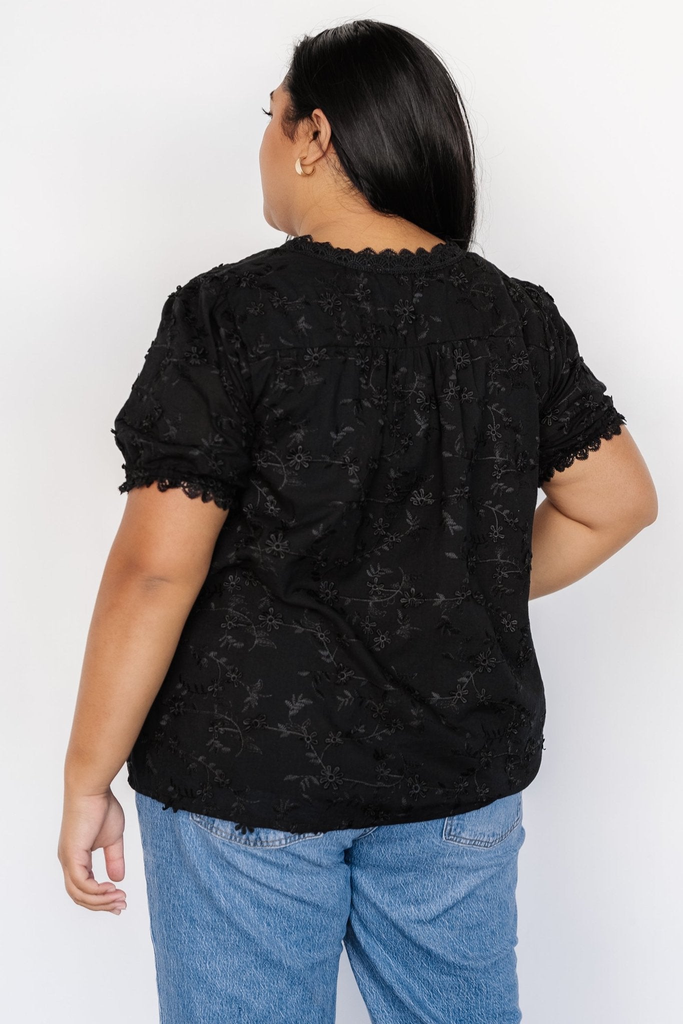 Pauline Embossed Top | Black - Baltic Born