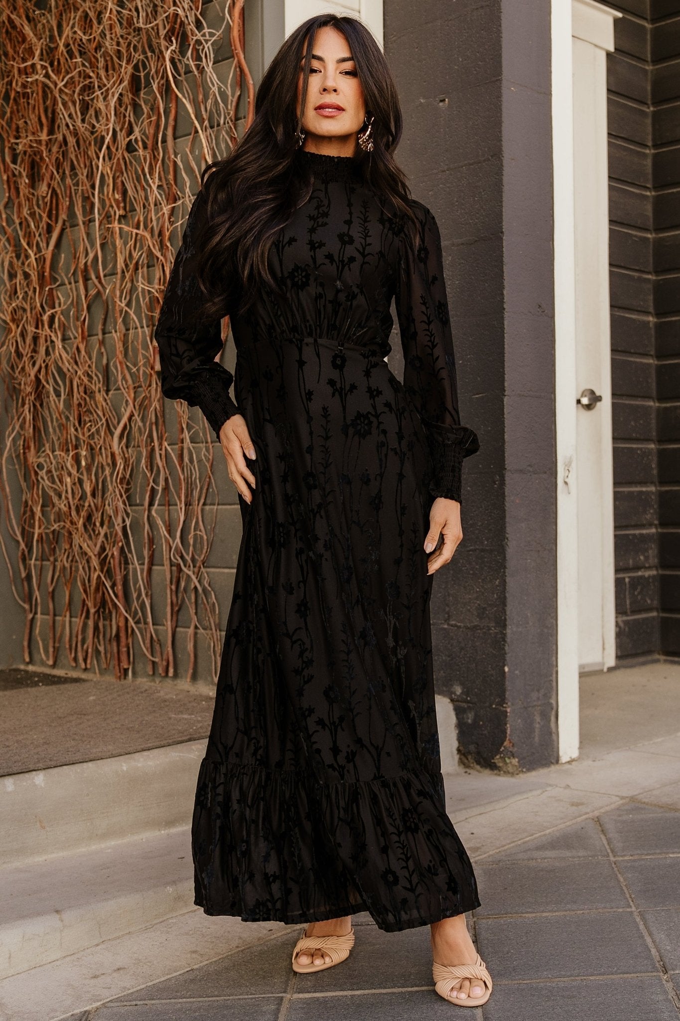 Penelope Velvet Maxi Dress | Black - Baltic Born