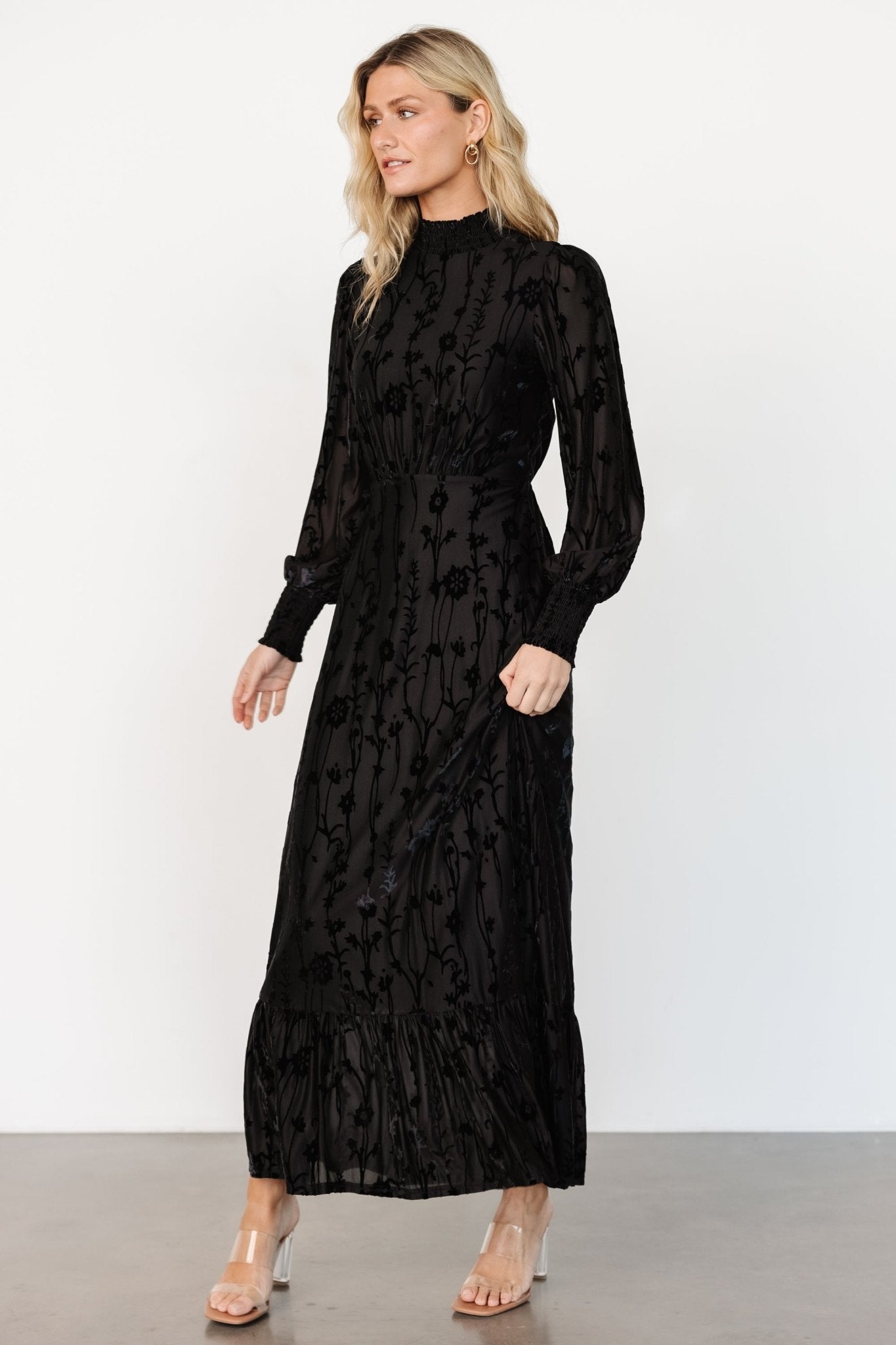 Penelope Velvet Maxi Dress | Black - Baltic Born