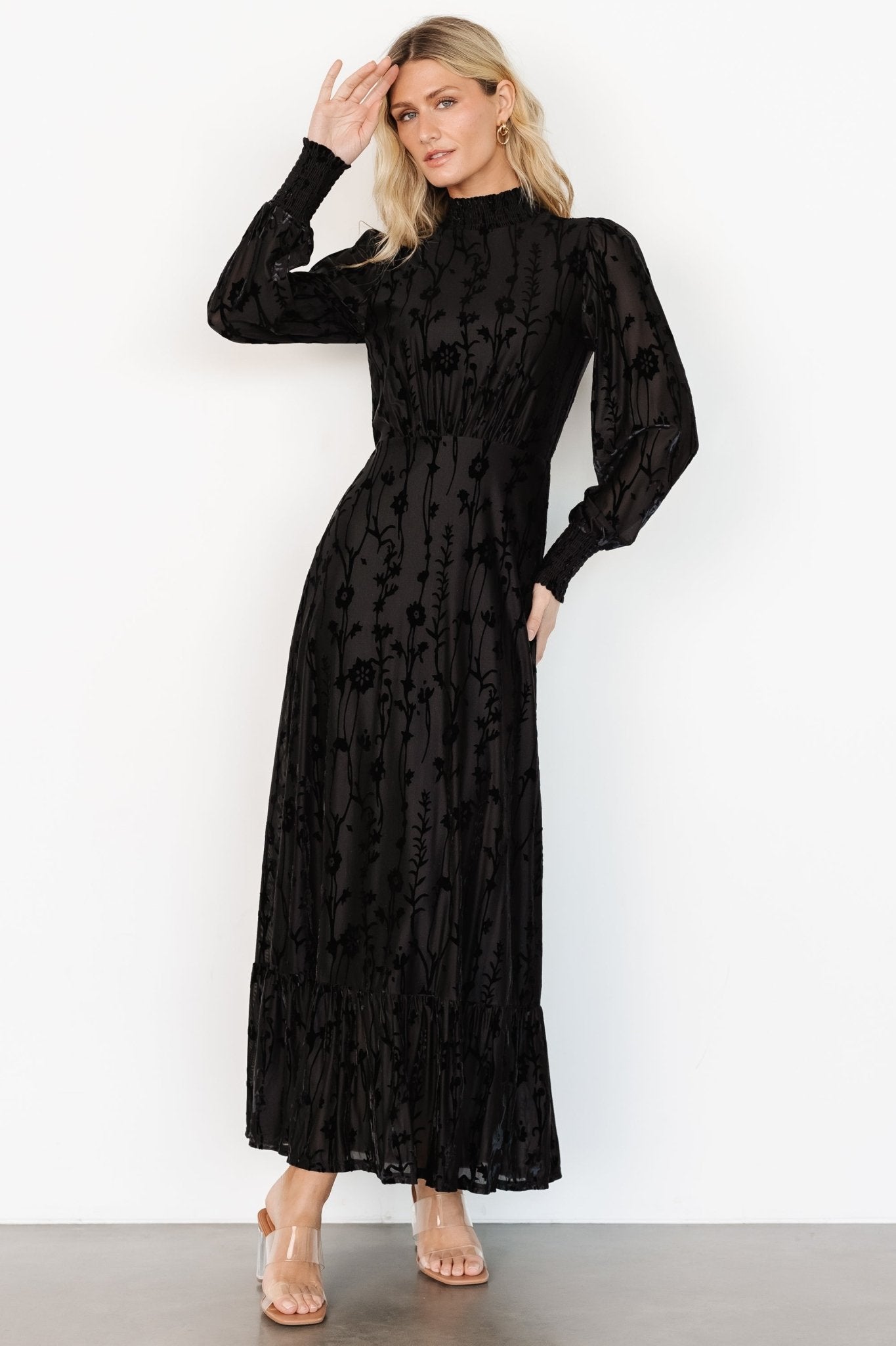 Penelope Velvet Maxi Dress | Black - Baltic Born