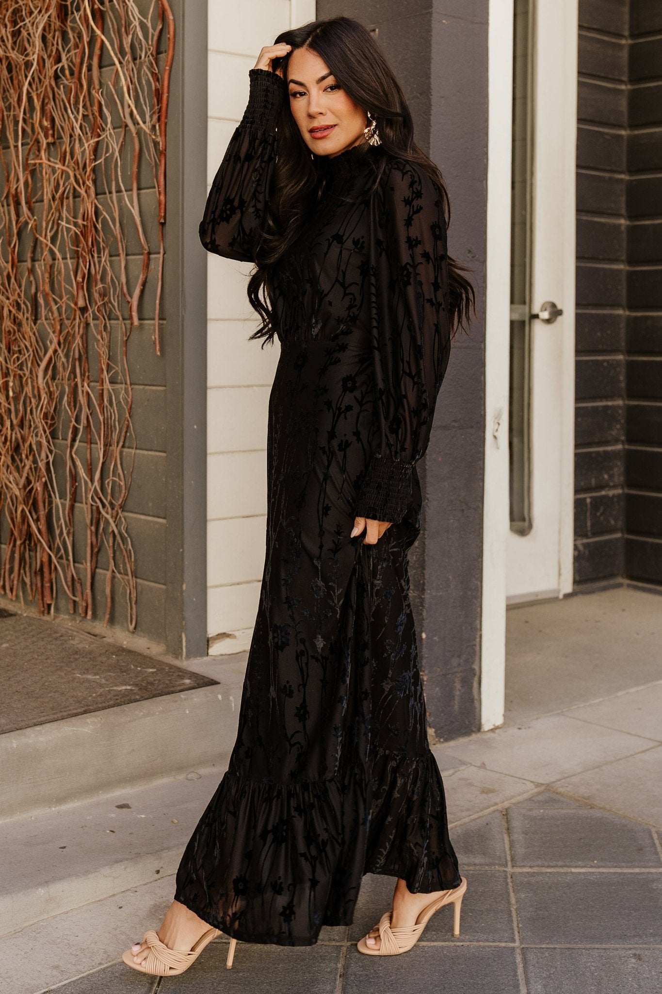 Penelope Velvet Maxi Dress | Black - Baltic Born