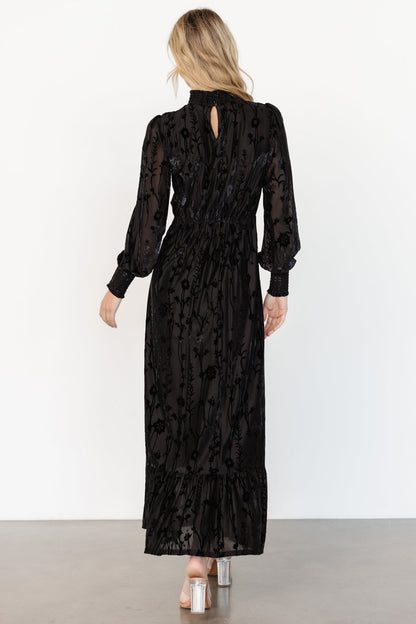 Penelope Velvet Maxi Dress | Black - Baltic Born