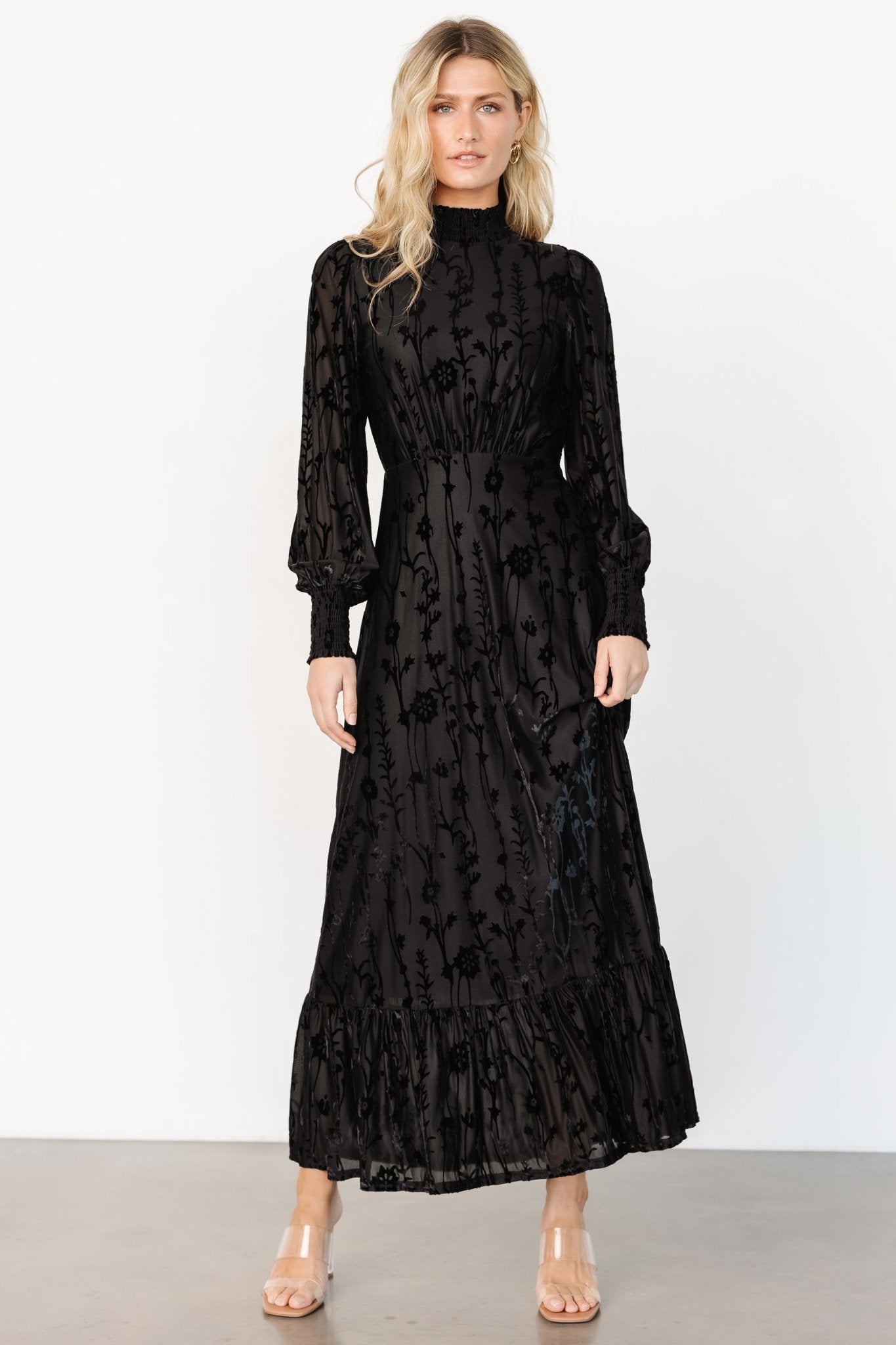 Penelope Velvet Maxi Dress | Black - Baltic Born