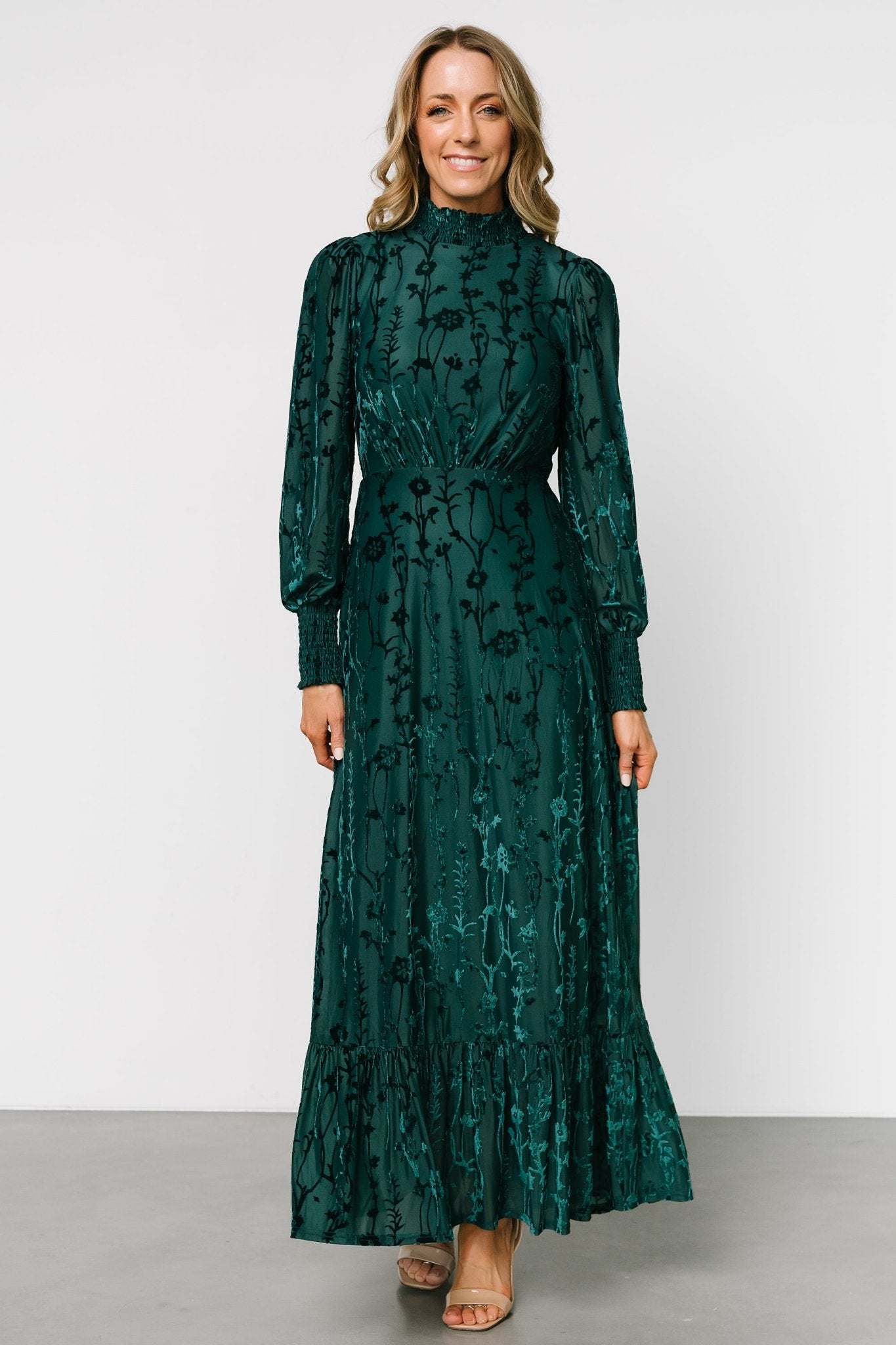 Penelope Velvet Maxi Dress | Emerald - Baltic Born