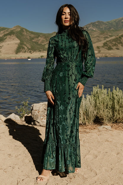 Penelope Velvet Maxi Dress | Emerald - Baltic Born