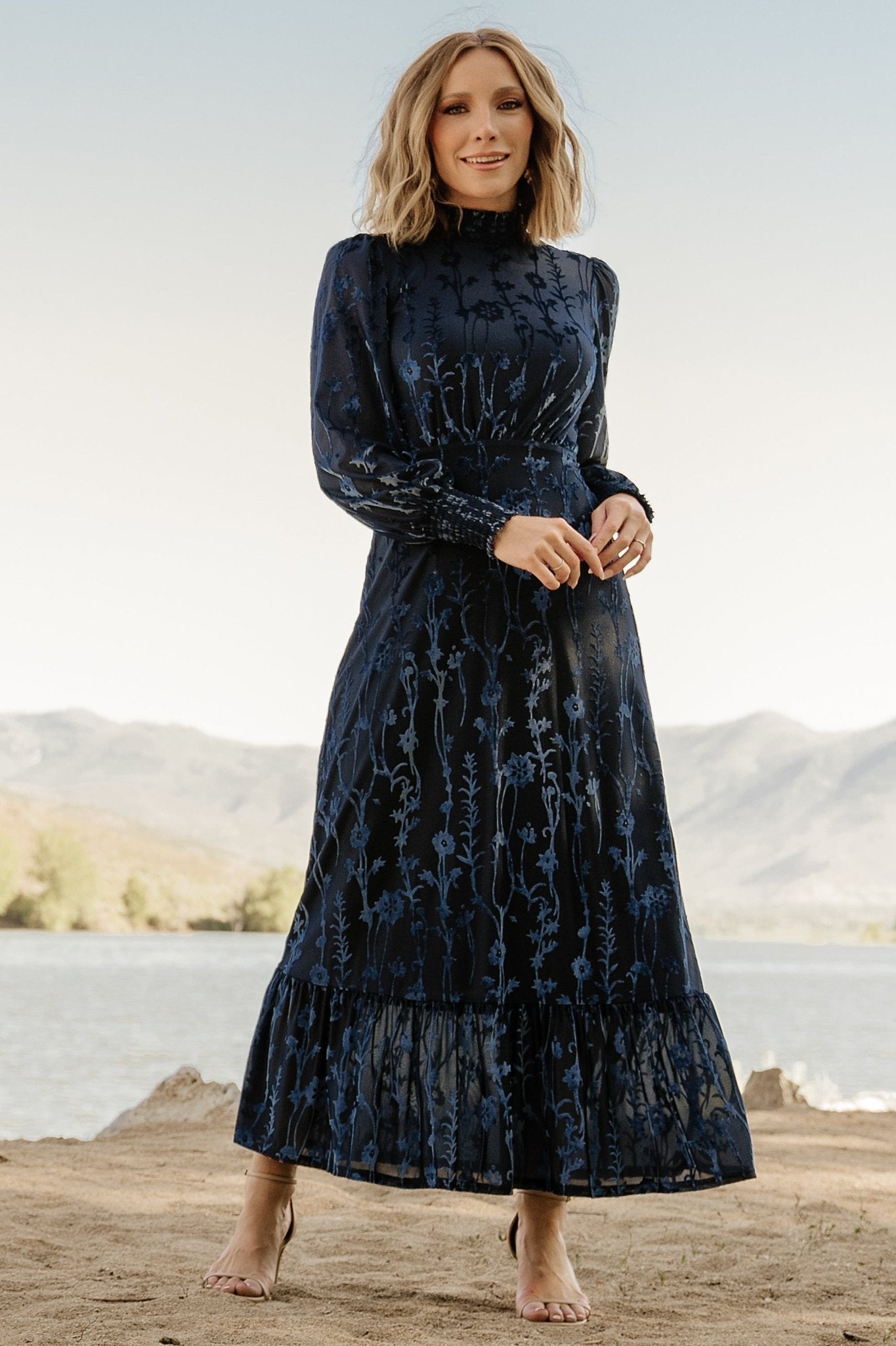 Penelope Velvet Maxi Dress | Midnight Blue - Baltic Born