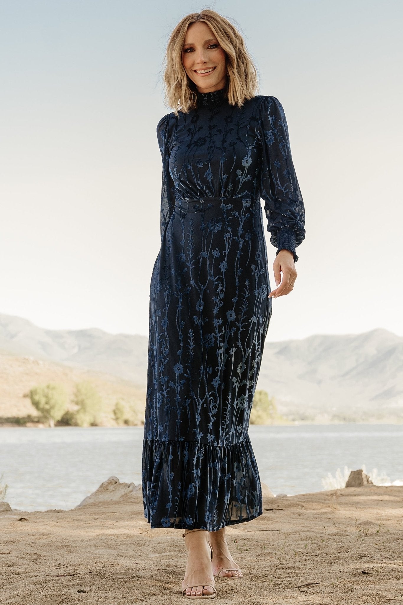 Penelope Velvet Maxi Dress | Midnight Blue - Baltic Born