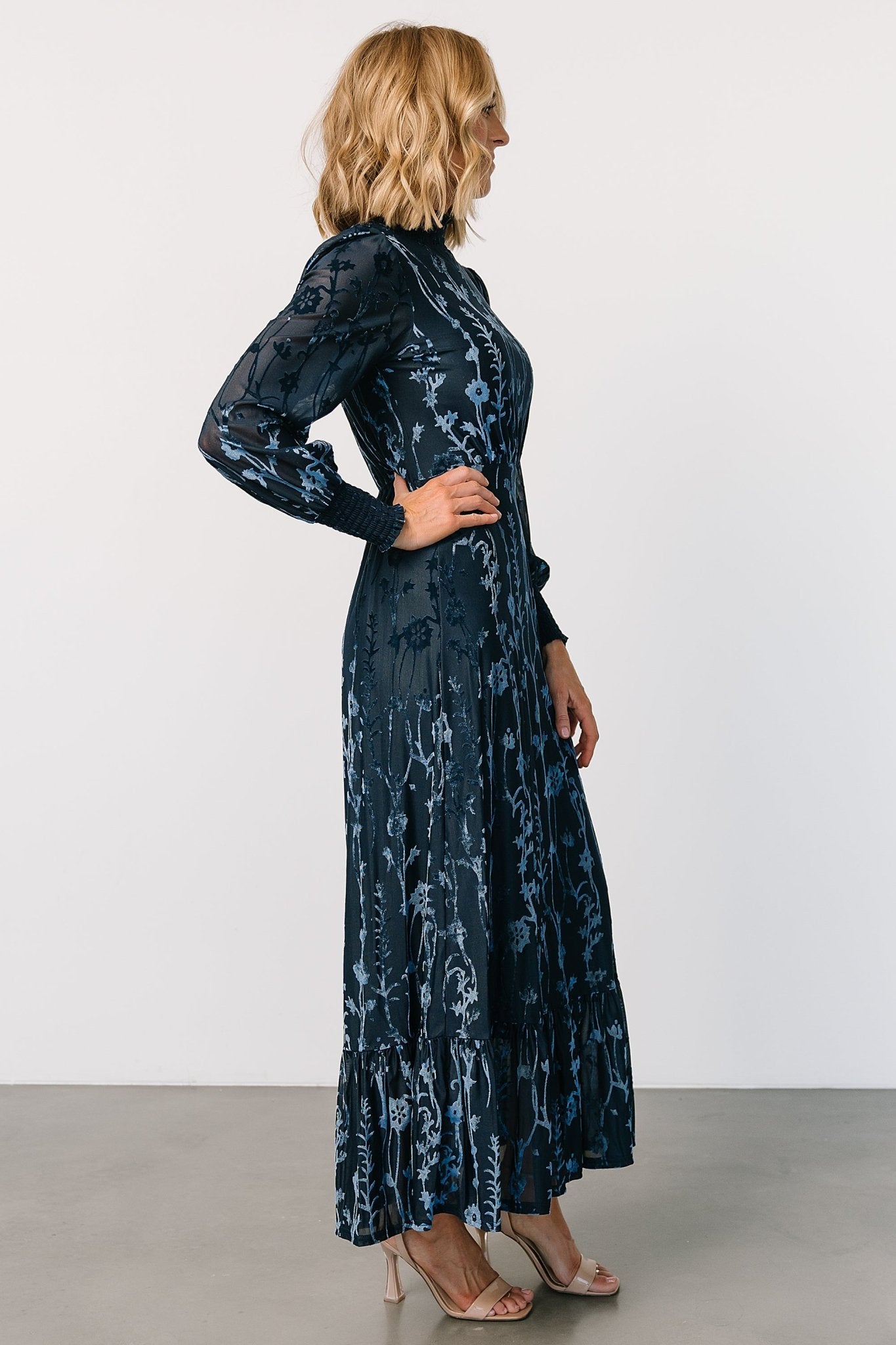 Penelope Velvet Maxi Dress | Midnight Blue - Baltic Born