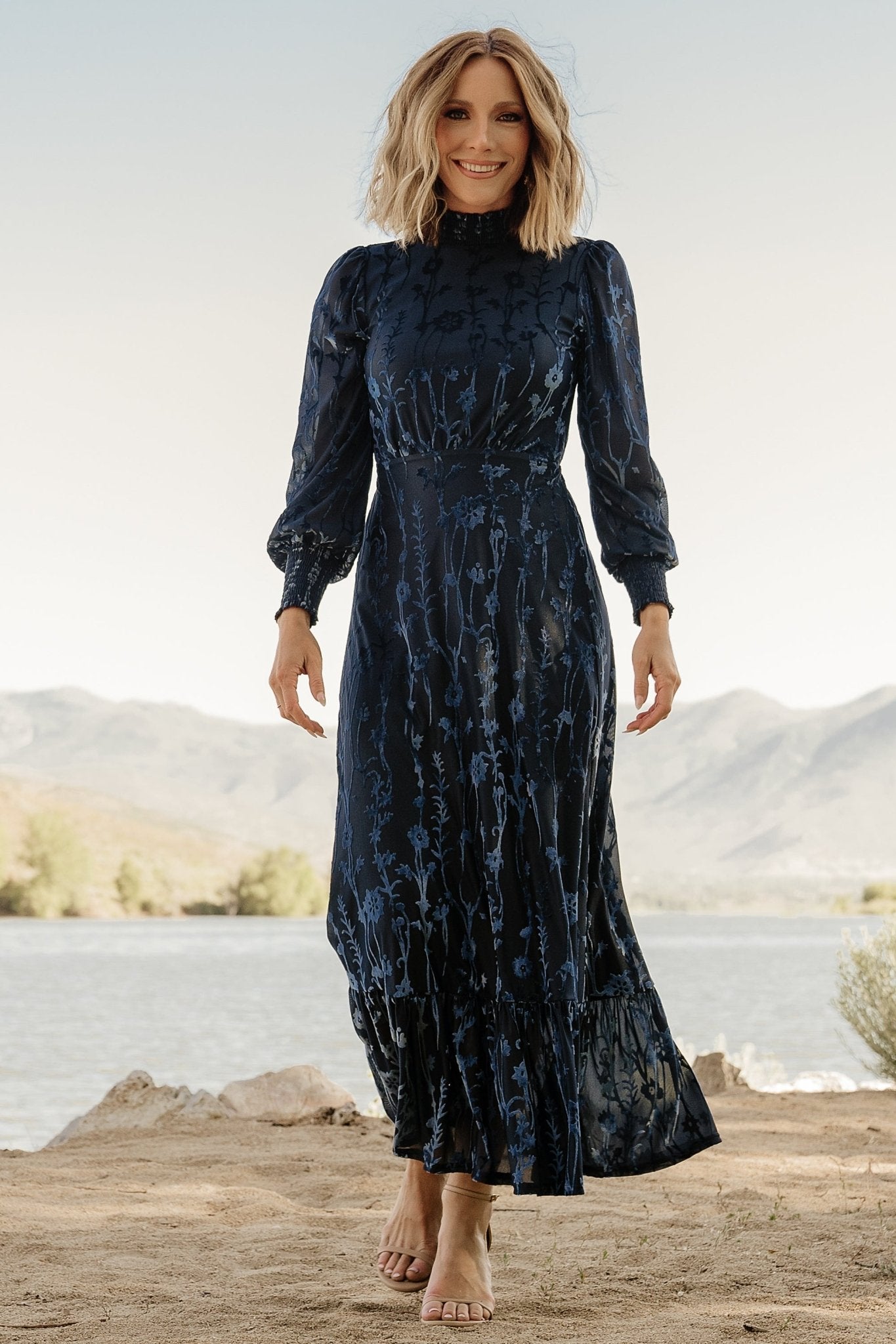 Penelope Velvet Maxi Dress | Midnight Blue - Baltic Born