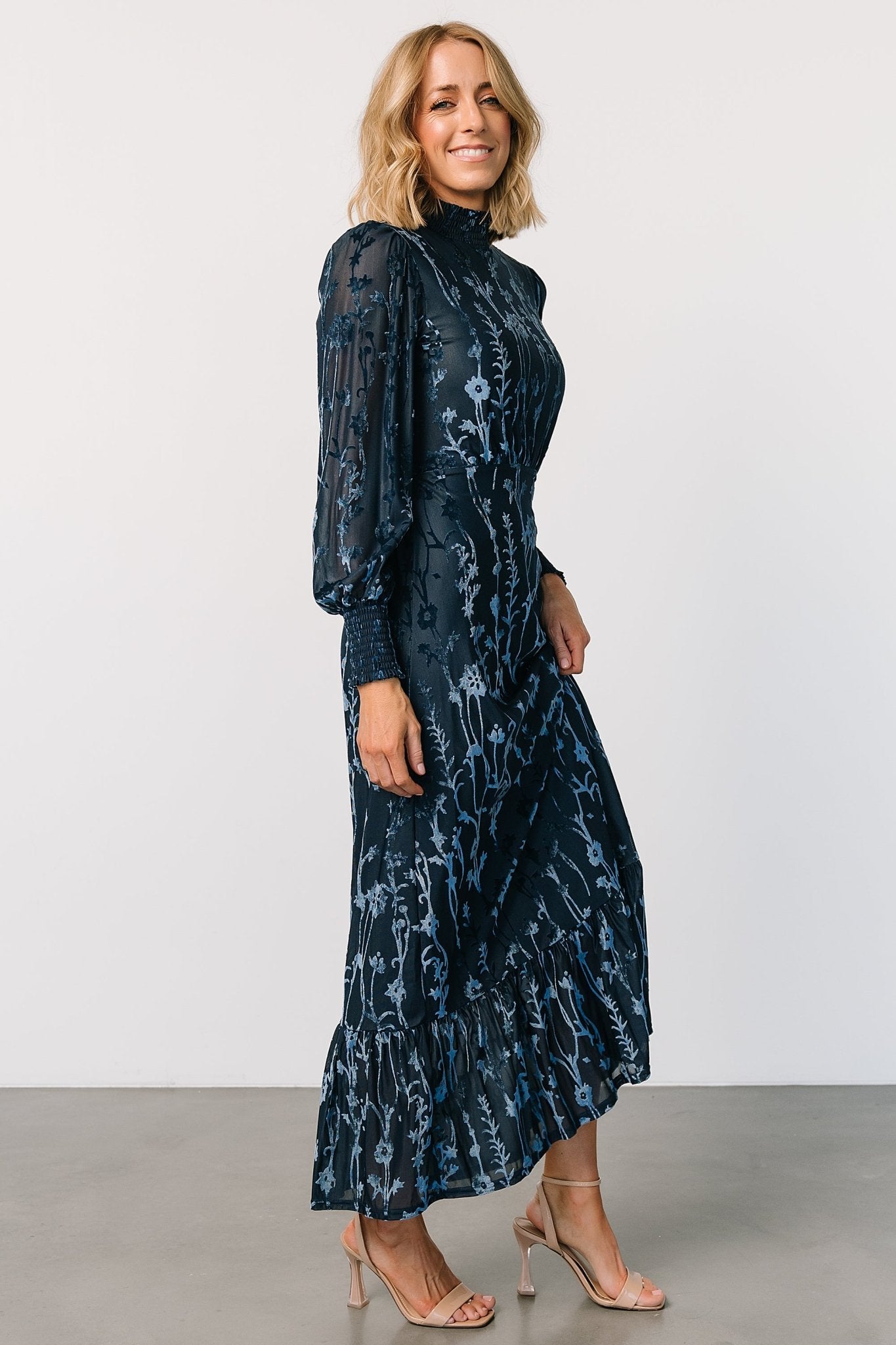 Penelope Velvet Maxi Dress | Midnight Blue - Baltic Born