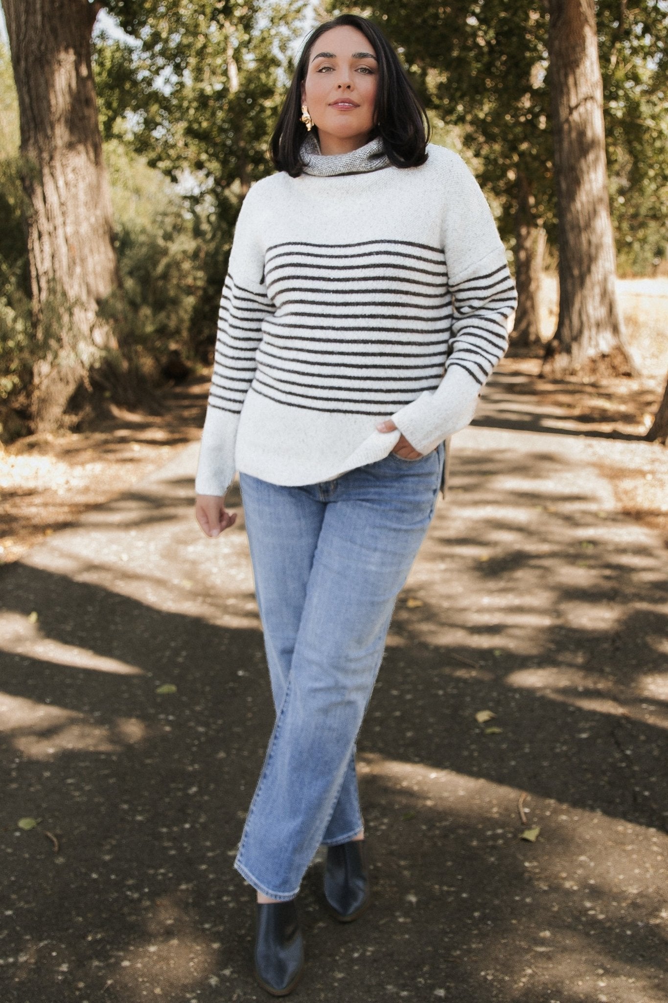 Pennington Turtleneck Sweater | Cream Multi Stripe - Baltic Born