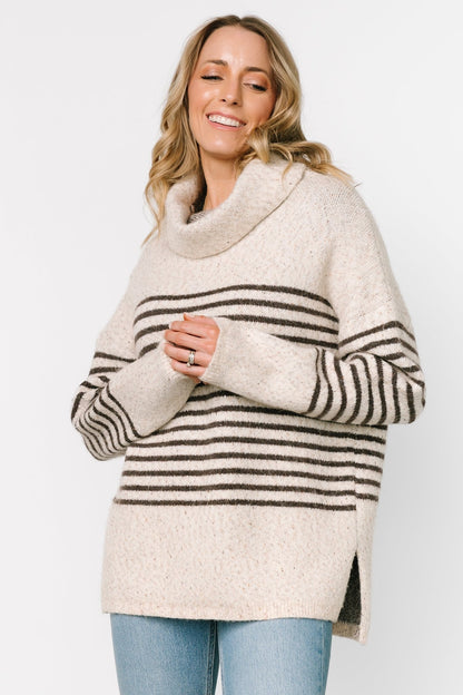 Pennington Turtleneck Sweater | Cream Multi Stripe - Baltic Born