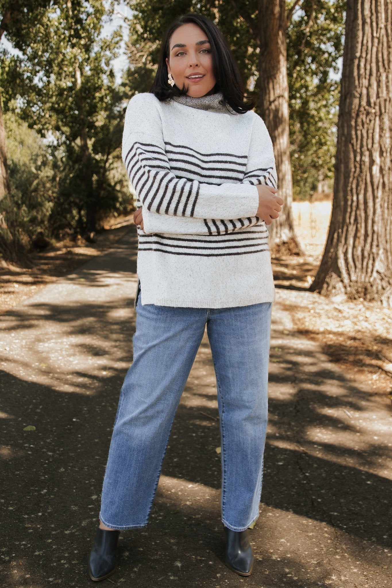 Pennington Turtleneck Sweater | Cream Multi Stripe - Baltic Born