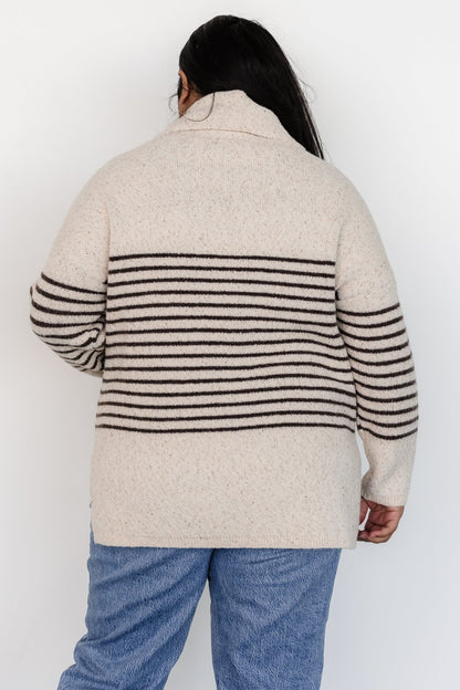 Pennington Turtleneck Sweater | Cream Multi Stripe - Baltic Born