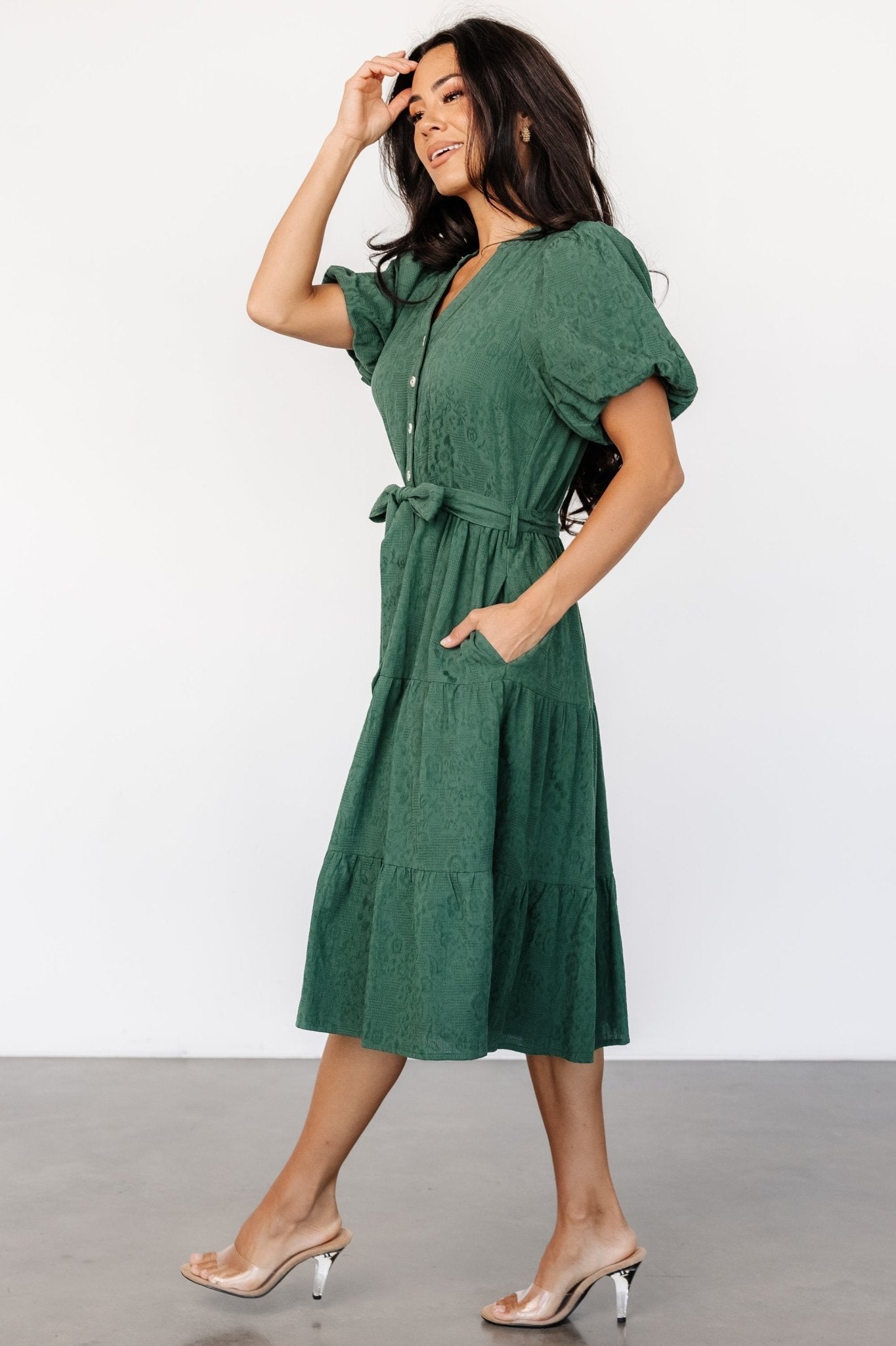 Philippa Midi Dress | Green - Baltic Born