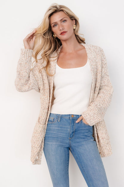 Phillis Chunky Knit Cardigan | Oatmeal Multi - Baltic Born