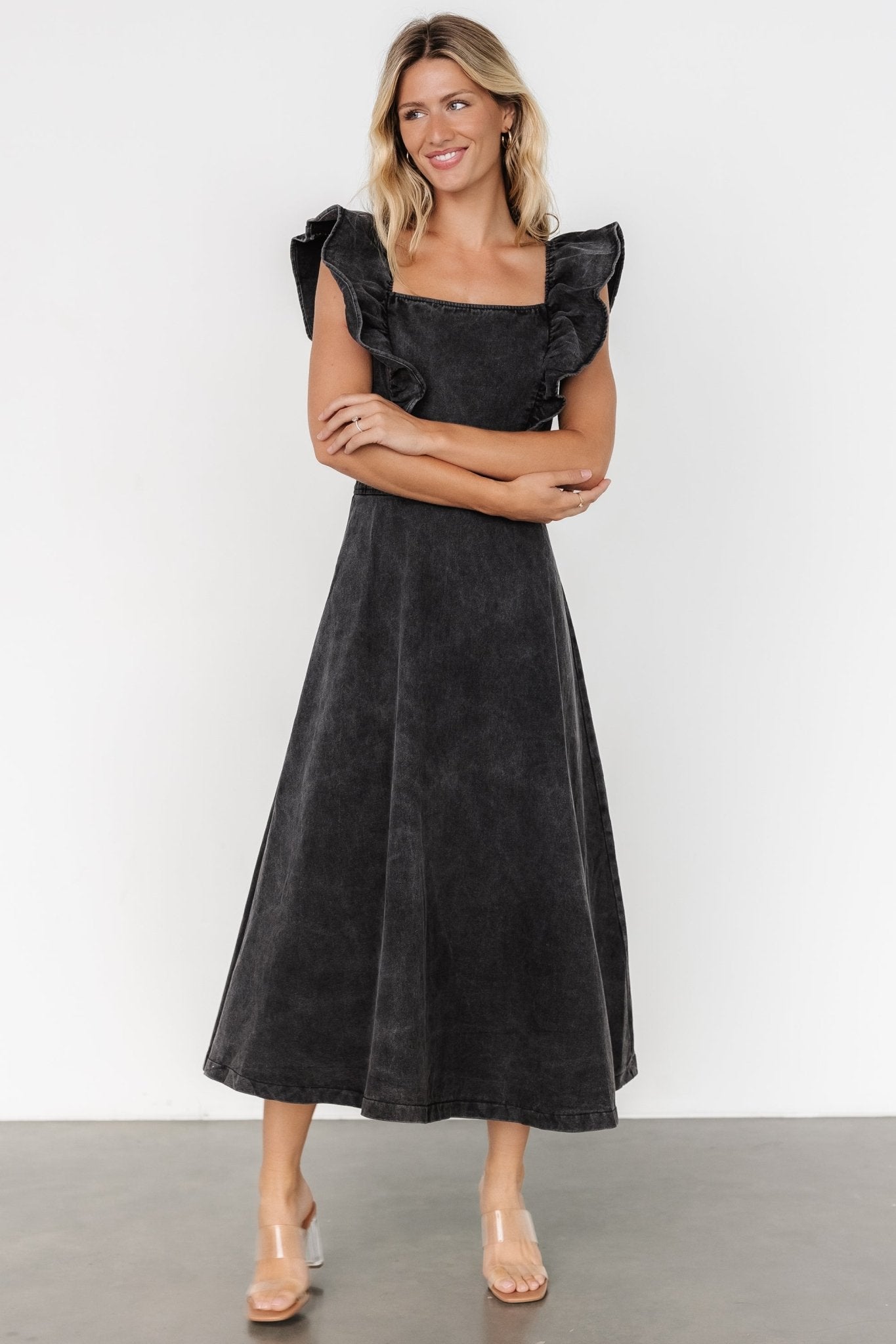 Phoenix Denim Dress | Black - Baltic Born