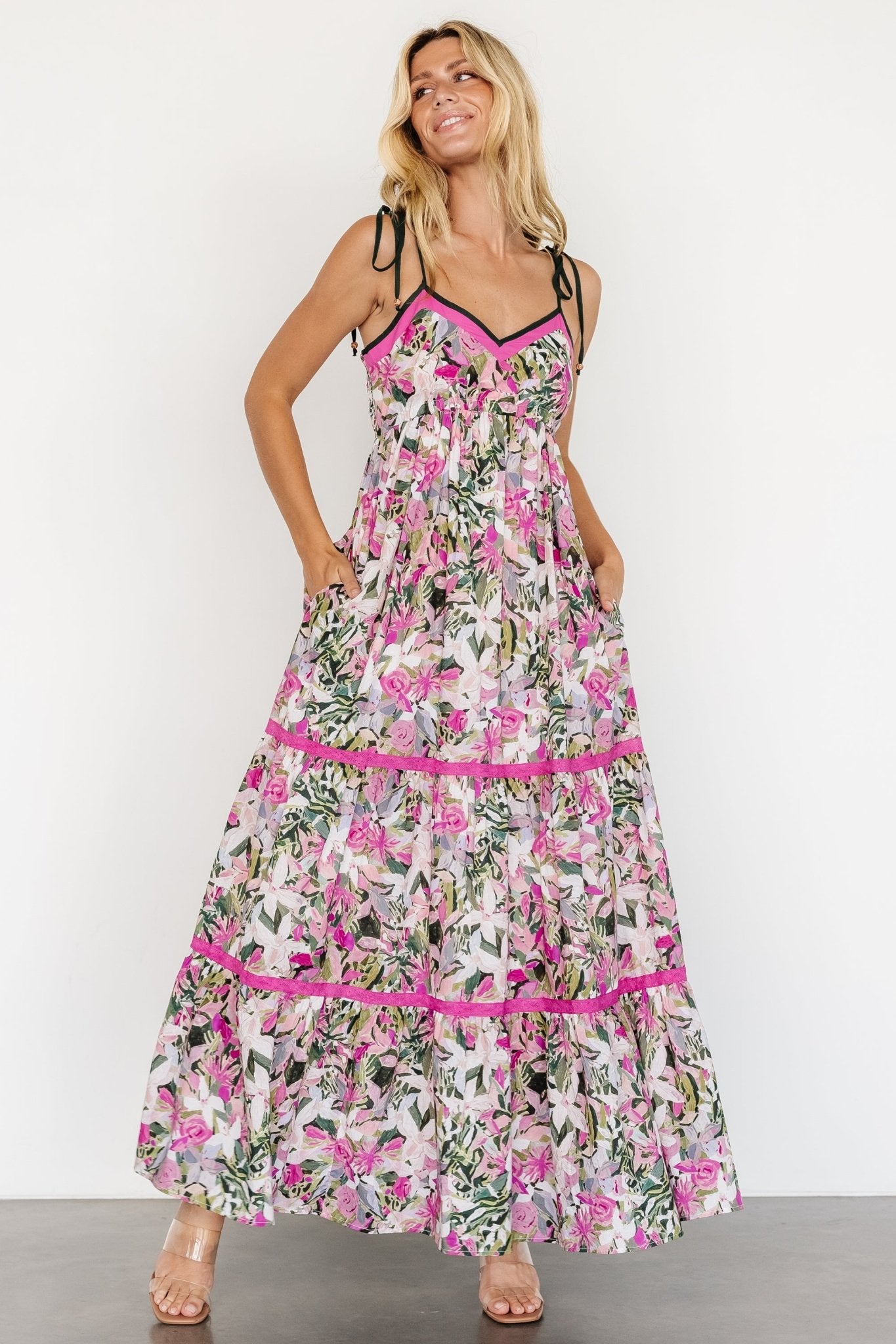 Pierrette Maxi Dress | Pink Multi - Baltic Born