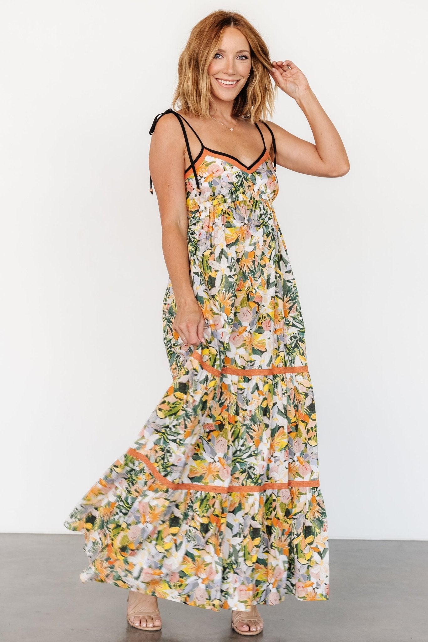 Pierrette Maxi Dress | Tangerine Multi - Baltic Born