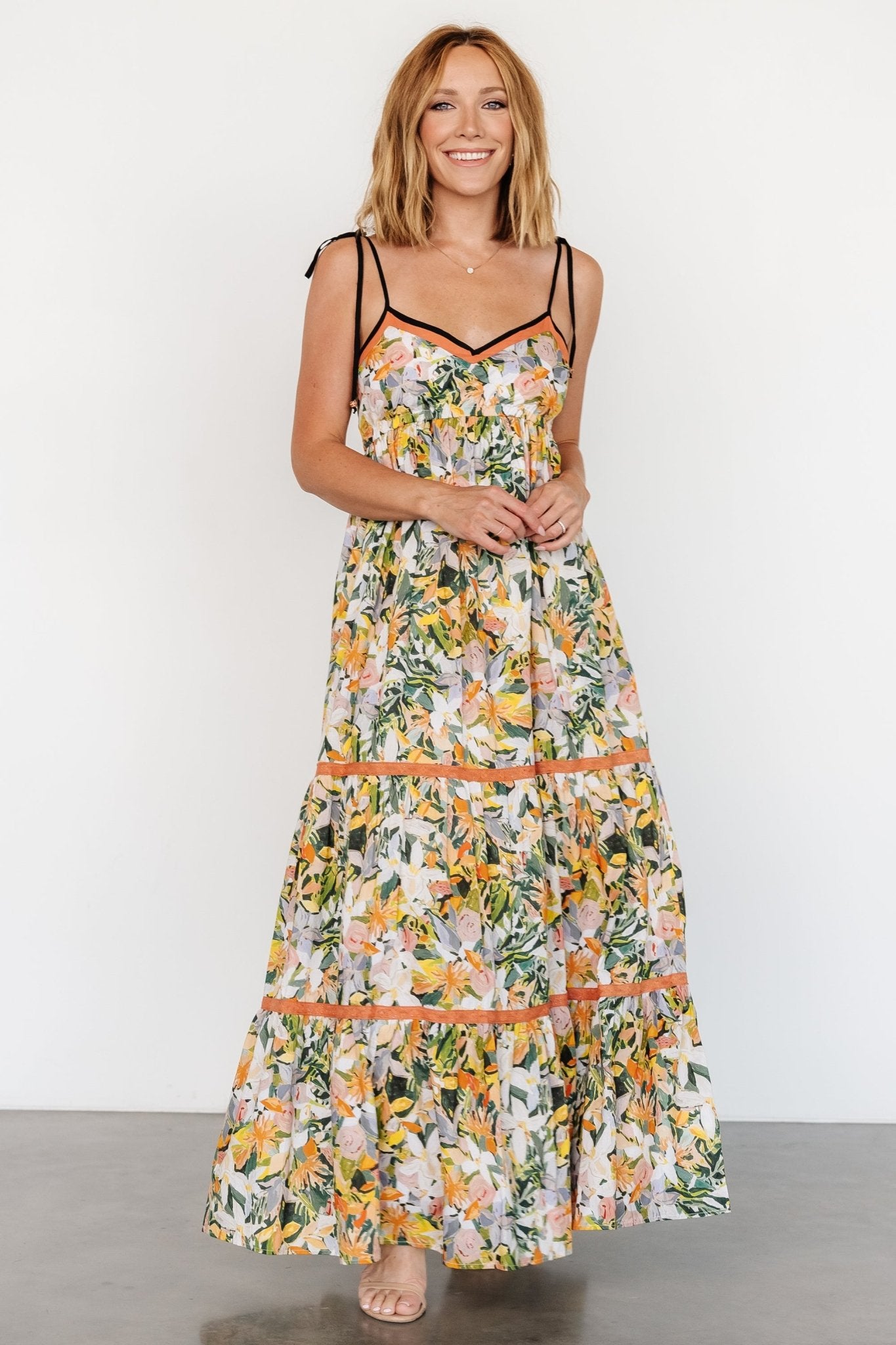Pierrette Maxi Dress | Pink Multi | Baltic Born