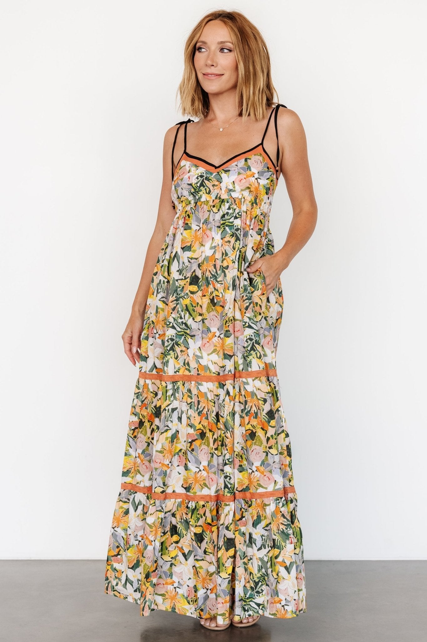 Pierrette Maxi Dress | Tangerine Multi - Baltic Born