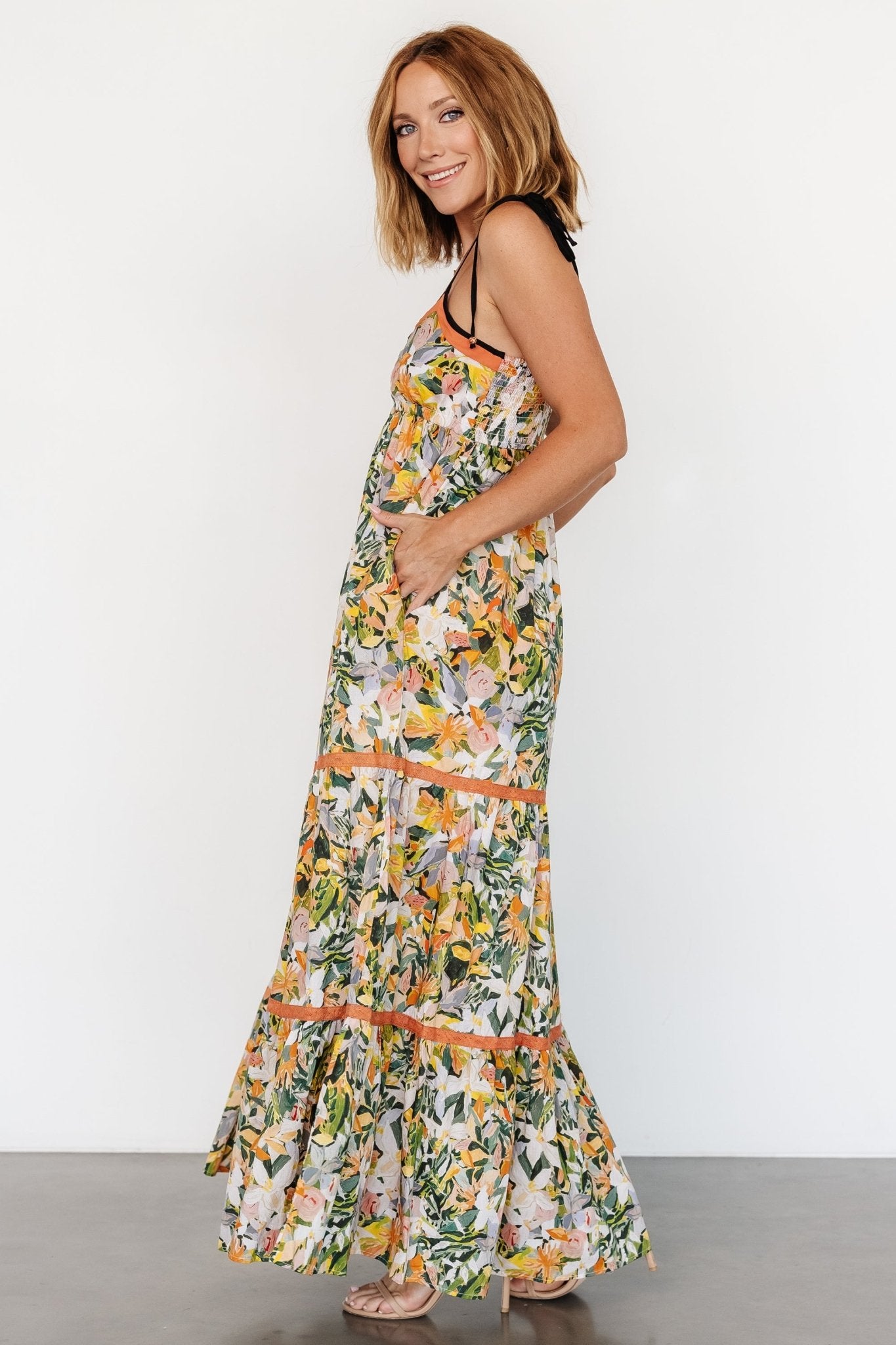 Pierrette Maxi Dress | Tangerine Multi - Baltic Born