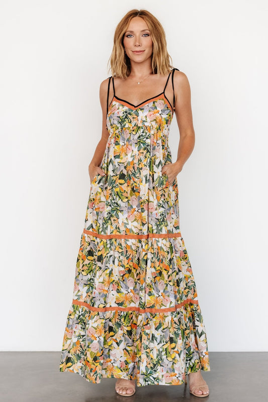 Pierrette Maxi Dress | Tangerine Multi - Baltic Born