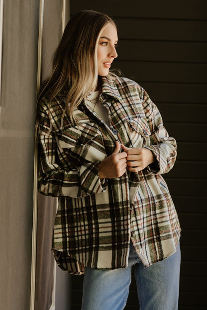 Polson Plaid Shacket | Ivory Multi - Baltic Born