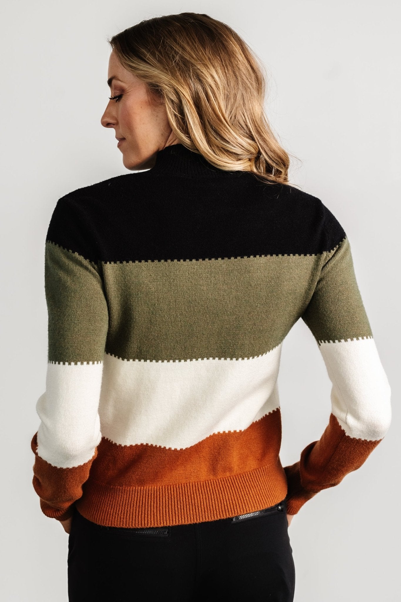 Porter Color Block Sweater Black Multi1