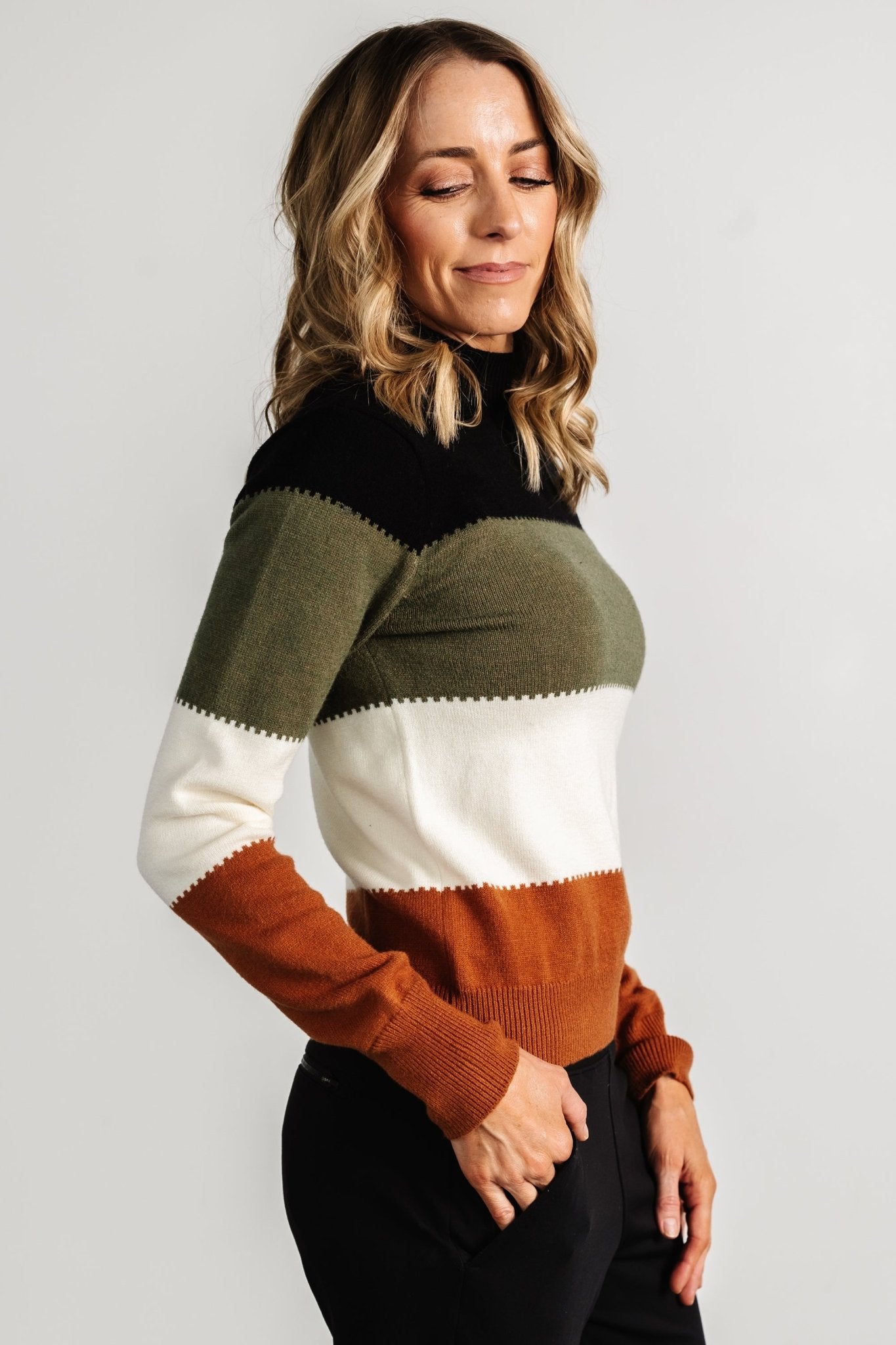 Porter Color Block Sweater | Black Multi - Baltic Born