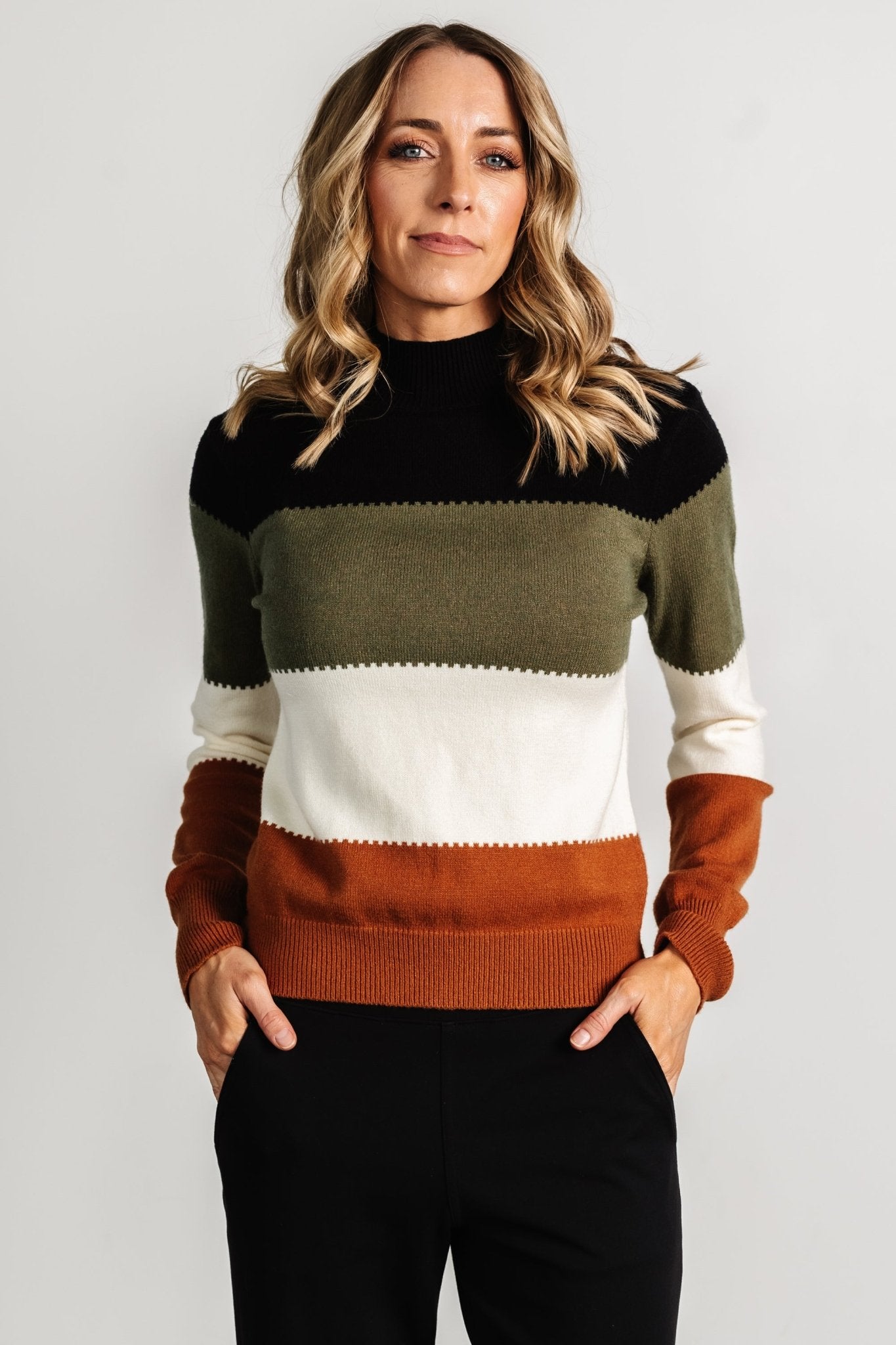 Porter Color Block Sweater | Black Multi - Baltic Born