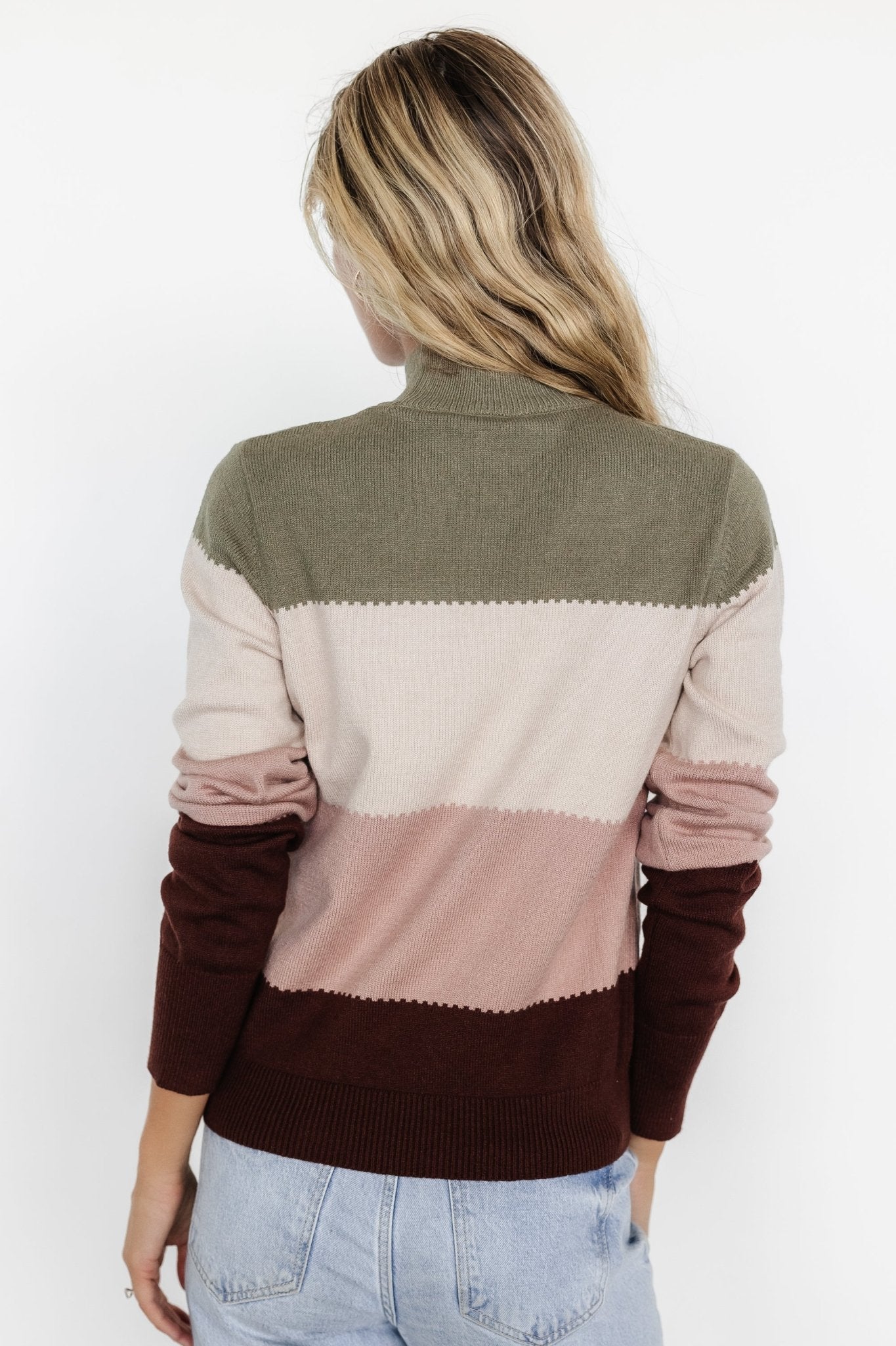 Porter Color Block Sweater | Olive Multi - Baltic Born