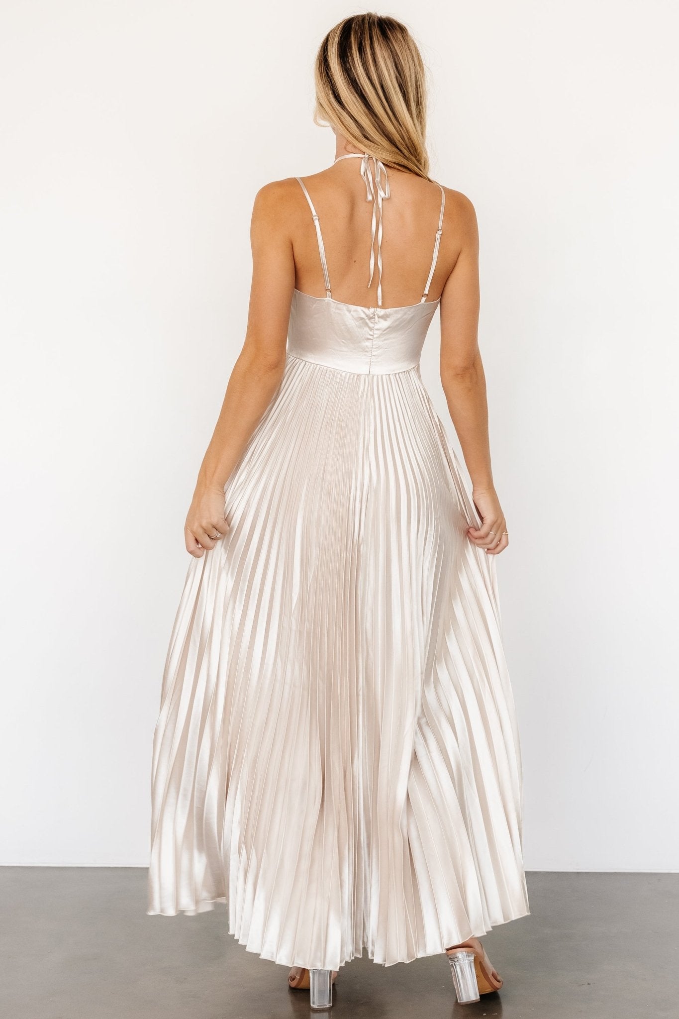 Portia Satin Maxi Dress | Champagne - Baltic Born