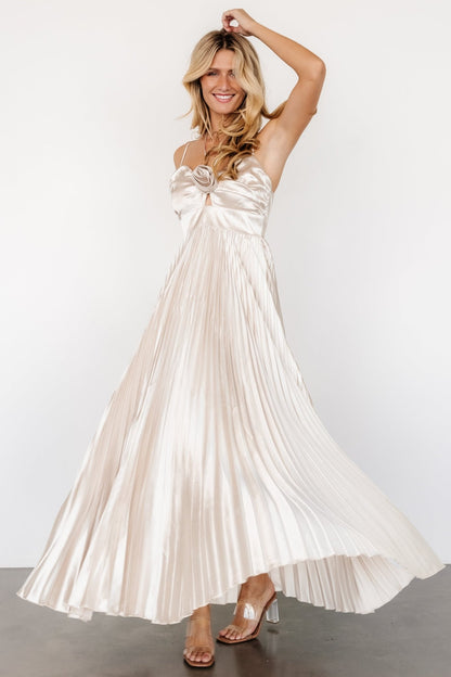 Portia Satin Maxi Dress | Champagne - Baltic Born