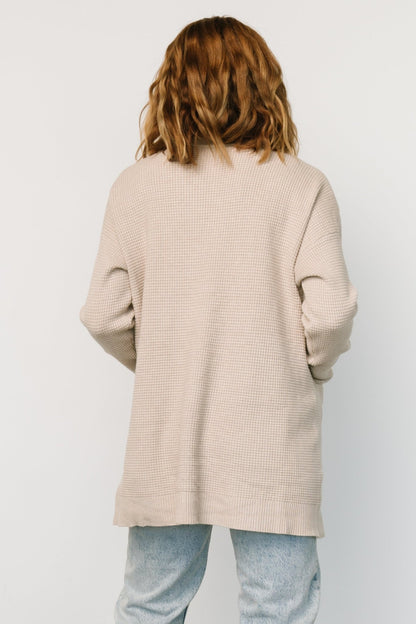 Portsmouth Waffle Cardigan | Oatmeal - Baltic Born