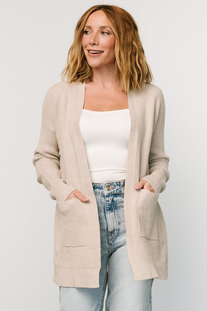 Portsmouth Waffle Cardigan | Oatmeal - Baltic Born