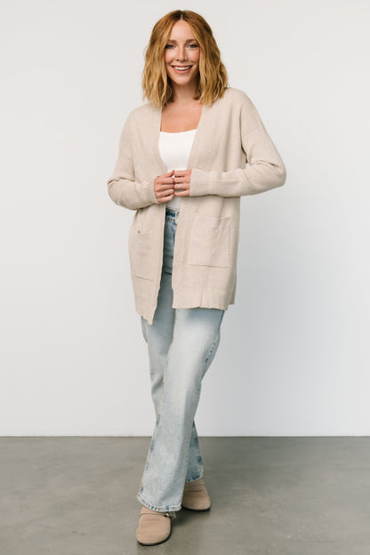 Portsmouth Waffle Cardigan | Oatmeal - Baltic Born