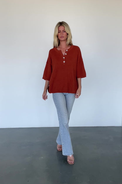 Maddock Knit Top | Rust